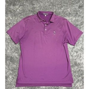 Peter Millar Summer Comfort Polo Shirt Men L Purple Performance Golf